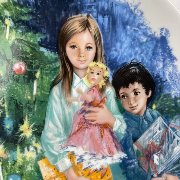 Limoges Paul Durand "Cecile Et Raoul" Christmas Plate 1981 Les Enfants De Durand - Picture 2 of 8